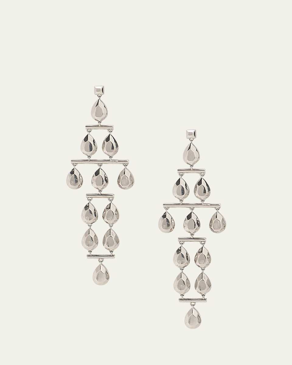 Brass Gem Chandelier Earrings